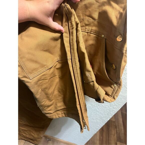 Carhartt Brown Overall Bibs Men’s Size 42x32 Preowned - Discoloration-Marks - Picture 8 of 16